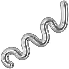 3D Chrome Silver abstract shape, futuristic metallic ilustration