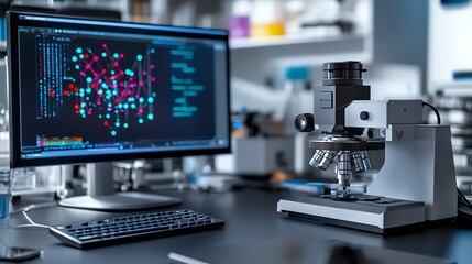 AIpowered spectrometer analyzing unknown elements with a futuristic digital display in the background