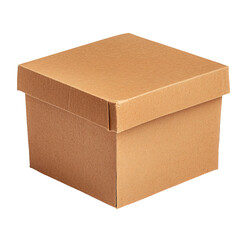 a brown box with a lid on a white background