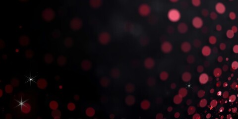Red glitter on black background with abstract bokeh sparkle and confetti, perfect for Valentine's Day, Christmas, weddings, and love celebrations, love, layout