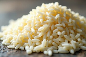 Long grain rice piled high, glistening texture, texture, pile, grains