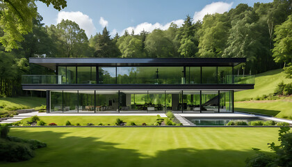 Obraz premium Modern Sustainable Home with Underground System 