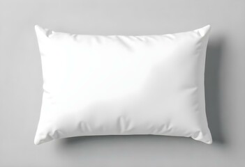White blank pillowcase mockup. Grey background.
