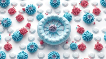 Fototapeta premium 3D Cell Model Integrated into Patterned Framework