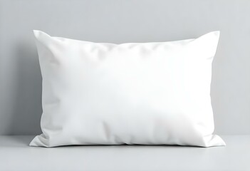 White blank pillowcase mockup. Grey background.
