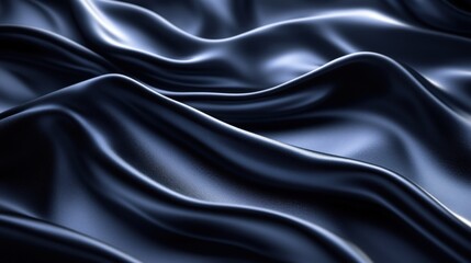 Obraz premium Dark navy and charcoal background featuring blue silk fabric with a moody atmosphere