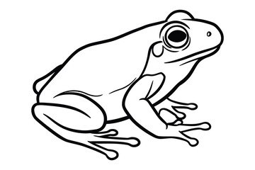 Frog line art silhouette vector illustration.