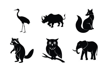 Set of animal silhouette vector illustration 2.