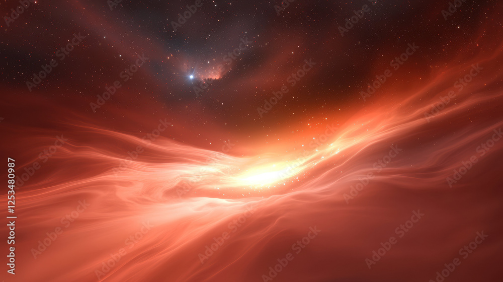 Poster mesmerizing view of galaxy with swirling arms, vibrant colors, and cosmic elements creating sense of