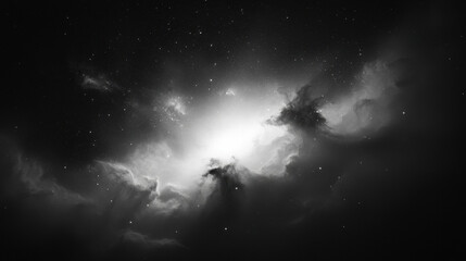 Fototapeta premium stunning view of cosmic scene featuring swirling clouds and bright stars, evoking sense of wonder and mystery in vast universe