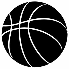 Naklejka premium A Black and White Silhouette Image of a Basketball