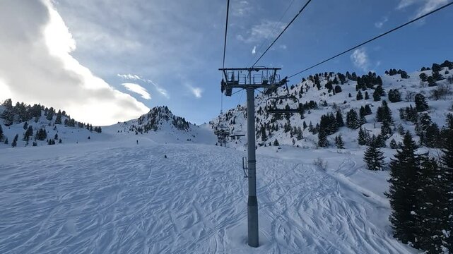 Timelapse ski montagne