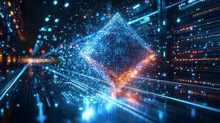 Obraz premium innovative digital data processing in a high-tech environment