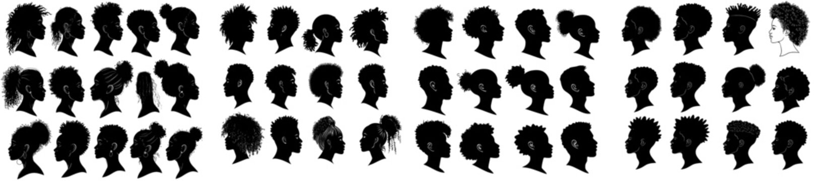 Afro American young men in silhouette