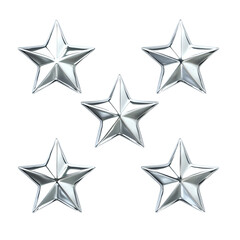 Obraz premium a group of five shiny stars on a white background