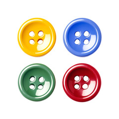 four different colored buttons are shown in a row