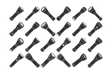 Diverse Collection of Handheld Flashlights in Vector Illustration