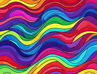 Abstract rainbow-colored wavy background