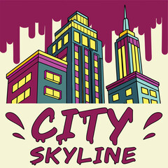 Obraz premium City Skyline Illustration design