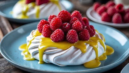 raspberry tart on a plate