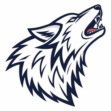 wolf head logo simble icon