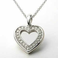 A shining diamond heart pendant, sparkling with brilliance