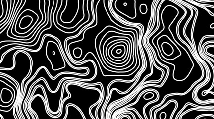 Abstract Wave line topography map background. topographic map of the terrain as contour. Seamless pattern. Background for geographical map. Vector illustration.