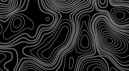 Fototapeta premium Abstract Wave line topography map background. topographic map of the terrain as contour. Seamless pattern. Background for geographical map. Vector illustration.