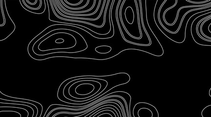 Abstract Wave line topography map background. topographic map of the terrain as contour. Seamless pattern. Background for geographical map. Vector illustration.