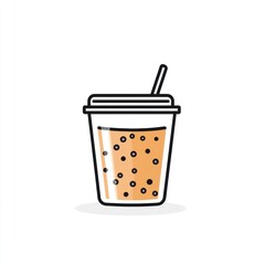 Simple Illustration of a Takeaway Drink