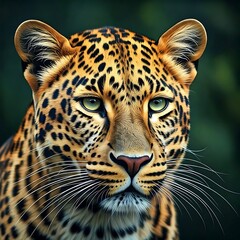Obraz premium Tiger portrait image green background.
