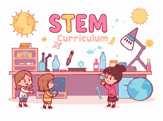 Obraz premium Creative STEM Curriculum Design for Science and Technology