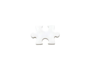 Obraz premium White puzzle piece isolated on transparent background