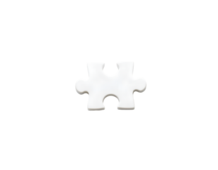 White puzzle piece isolated on transparent background
