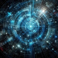 Futuristic night cityscape with glowing neon lights
