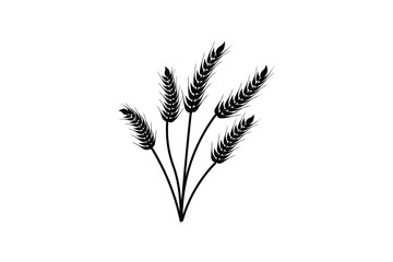 Minimalist continuous wheat line art design isolated outline Illustration  modern and clean agricultural artwork vector Art 