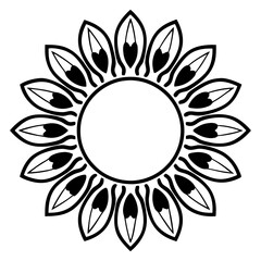 Fototapeta premium elongated petal shapes are arranged symmetrically around a central empty space