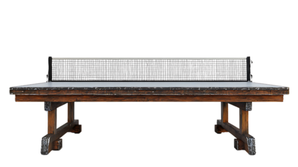 Rustic Outdoor Ping Pong Table with Metal Accents 