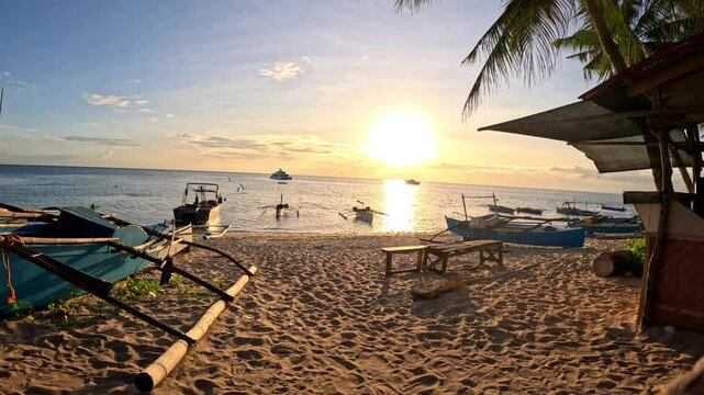 Tubod beach Sunset tropical paradise camiguin Asia Philippines orange magenta skies 