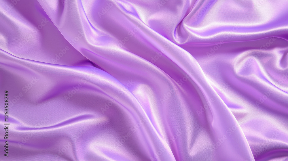 Aufkleber soft and luxurious lavender satin fabric with smooth folds and shiny texture, creating soothing and 