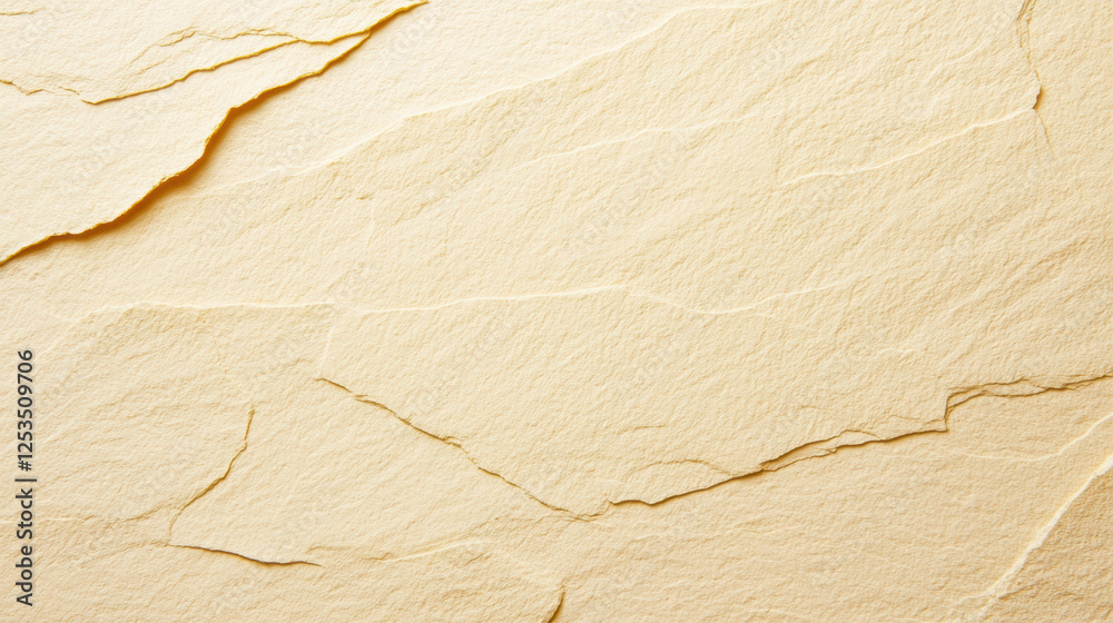 Fototapete light yellow textured background with subtle cracks and layered paper like patterns, creating natura