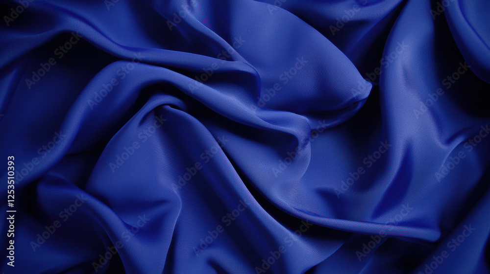Fototapete luxurious dark blue fabric with smooth folds and silky texture, creating elegant and sophisticated a
