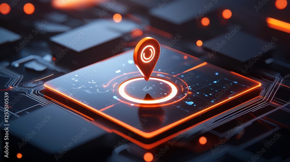 Poster a futuristic ad targeting system using ai to analyze user data, clean minimalist ui with glowing pre