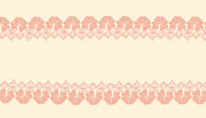 Intricate floral pattern enhances a serene pastel background with delicate detailing and charming elegance