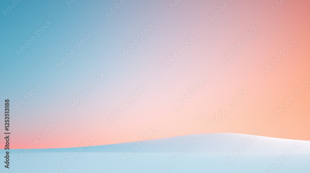 Poster Soft pastel gradient background with smooth blend of blue and peach tones, evoking serene and tranquil atmosphere. subtle texture and minimalistic design create calming visual effect