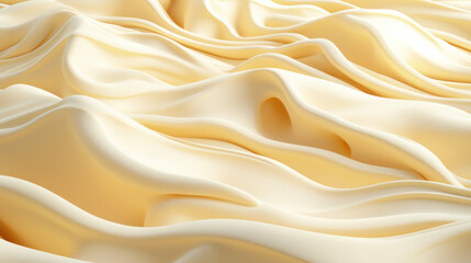 Obraz premium Soft yellow fabric waves create serene and flowing texture, evoking sense of calm and elegance. smooth folds and gentle gradient add depth and luxurious feel to composition