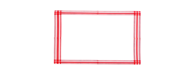 Square frame with red stripes isolated on transparent background