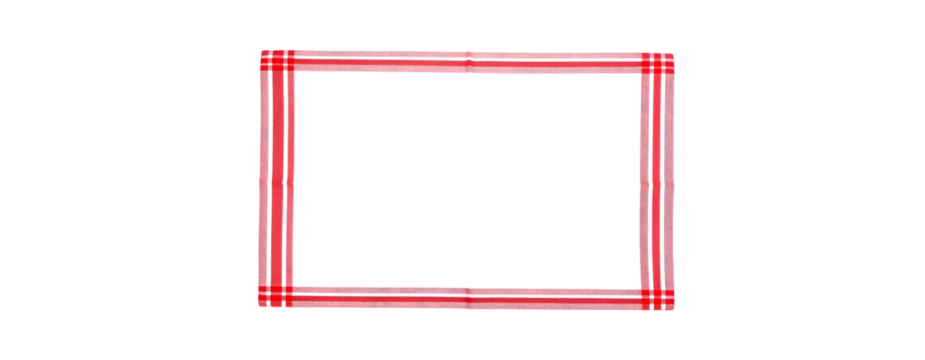 Square frame with red stripes isolated on transparent background