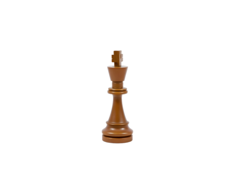 Realistic wooden chess piece isolated on transparent background