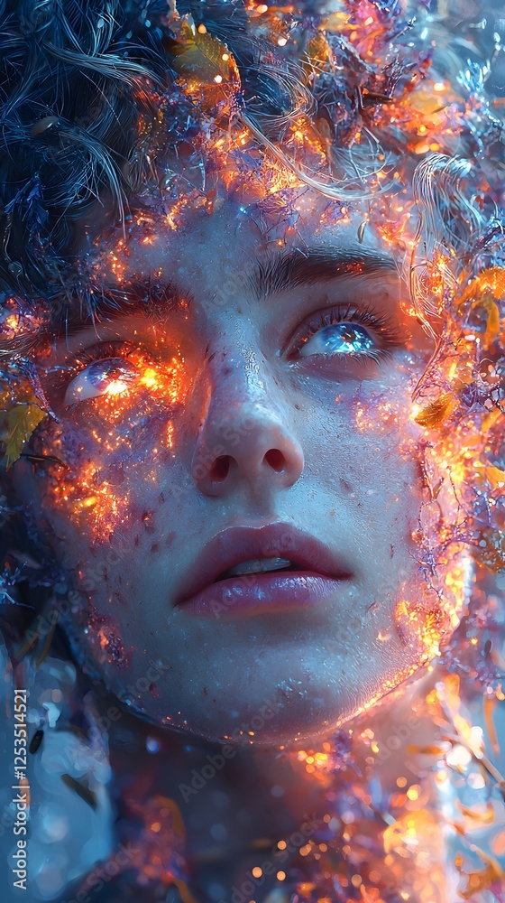 Poster apollo depicted in digital painting set in ancient greece evoking a mysterious mood illuminated by b